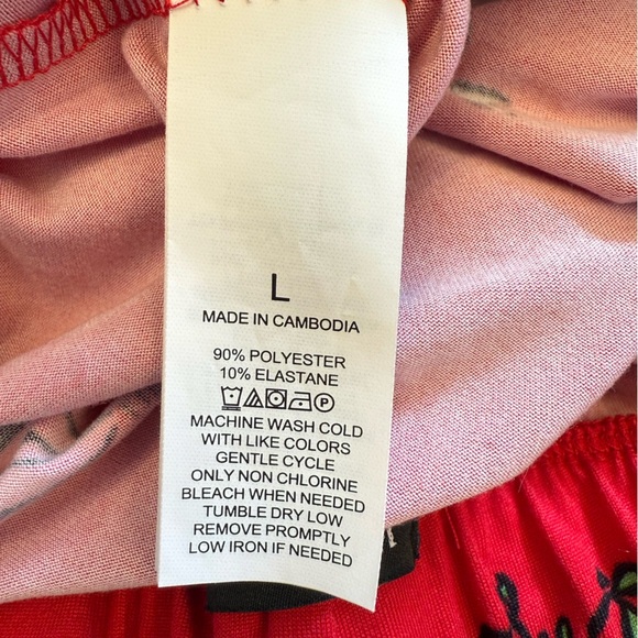 Kate Spade Red Winter Print Pajama Set Size Large - Picture 4 of 10